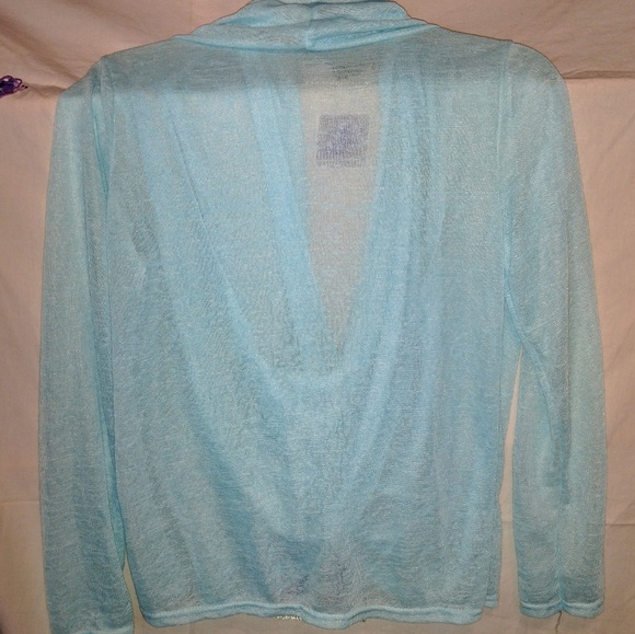 Sheer Seafoam Green Wrap Top - Picture 4 of 5